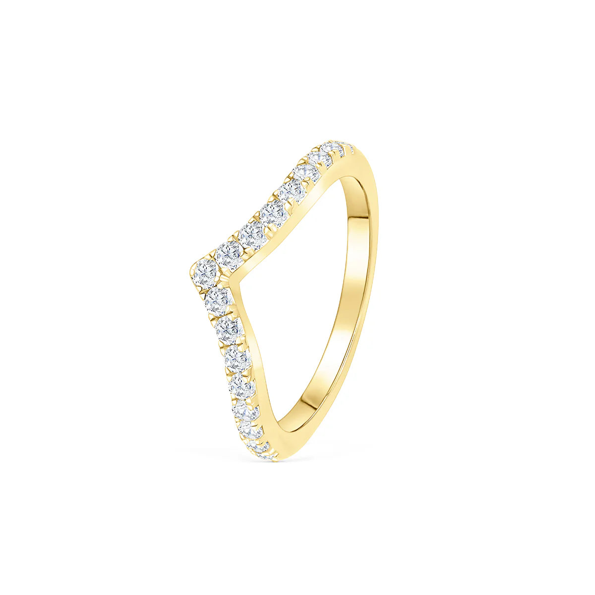 Chevron Half Eternity Wedding Band