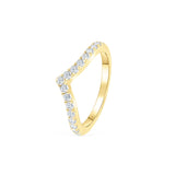 Chevron Half Eternity Wedding Band