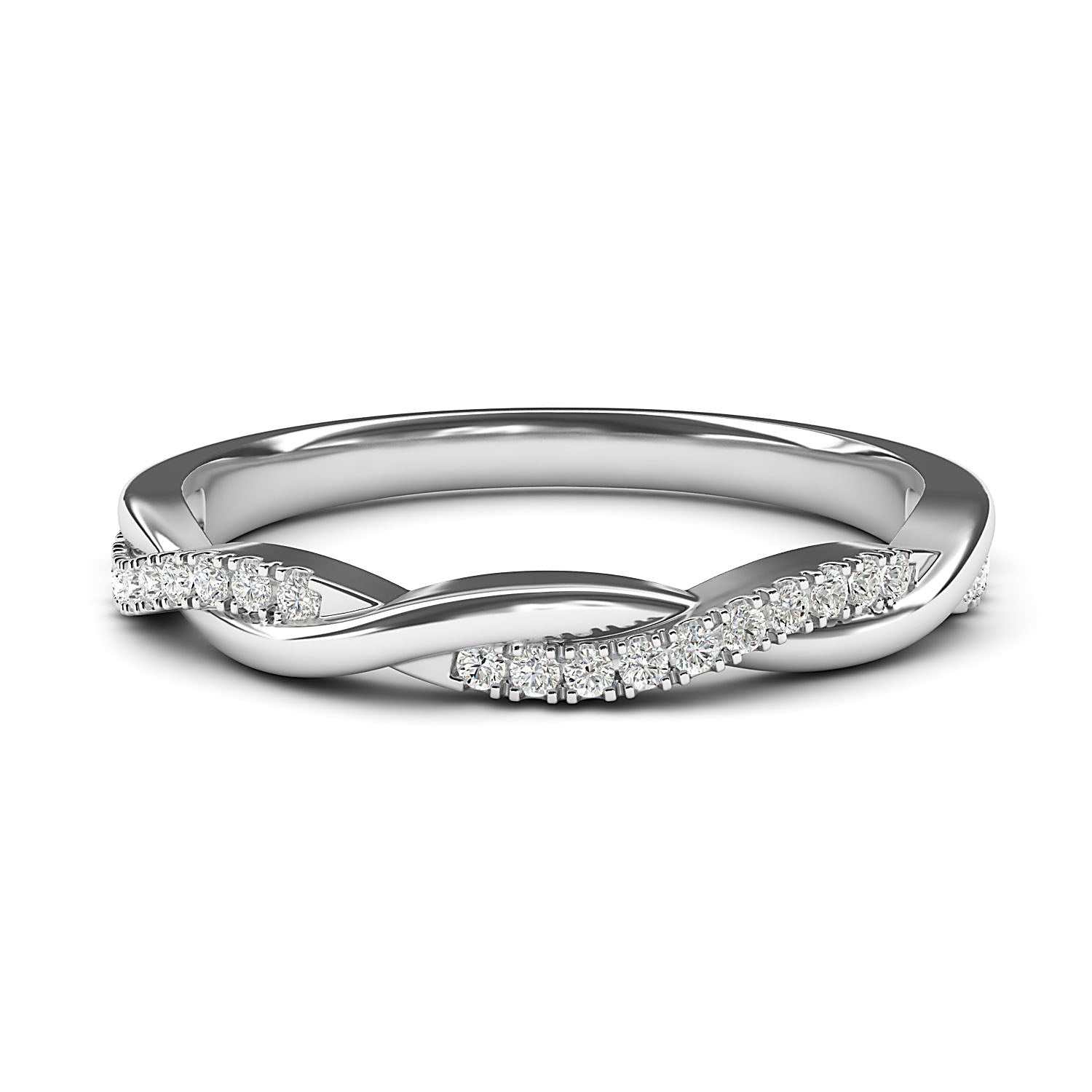 Silver Petite Twisted Engagement Ring