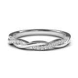 Silver Petite Twisted Engagement Ring