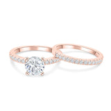 Round Cut Engagement Ring Set