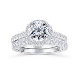 Round Halo Engagement Ring Set
