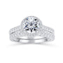 Round Halo Engagement Ring Set