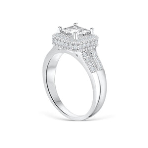 2 Carat Split Shank Princess Cut Engagement Ring