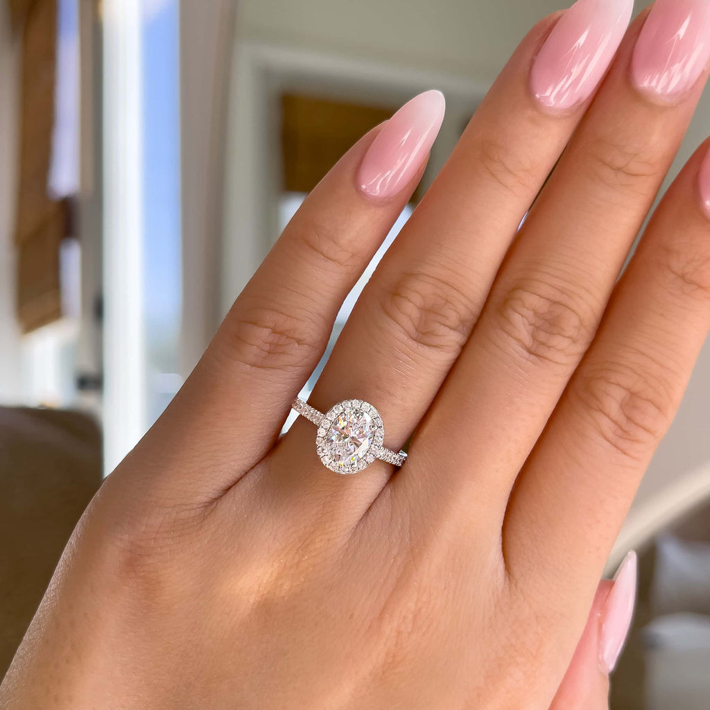 1.5 Carat Oval Halo Engagement Ring