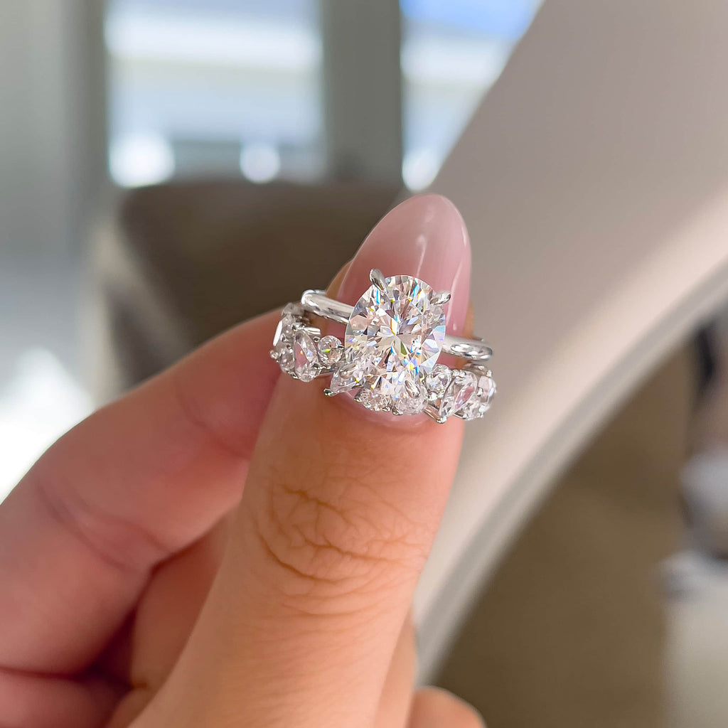 Oval Hidden Halo Engagement Ring