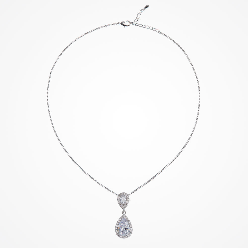 Teardrop Pendant Bridal Necklace