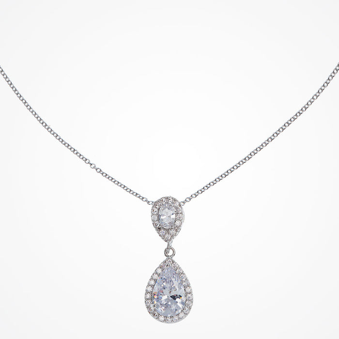 Teardrop Pendant Bridal Necklace