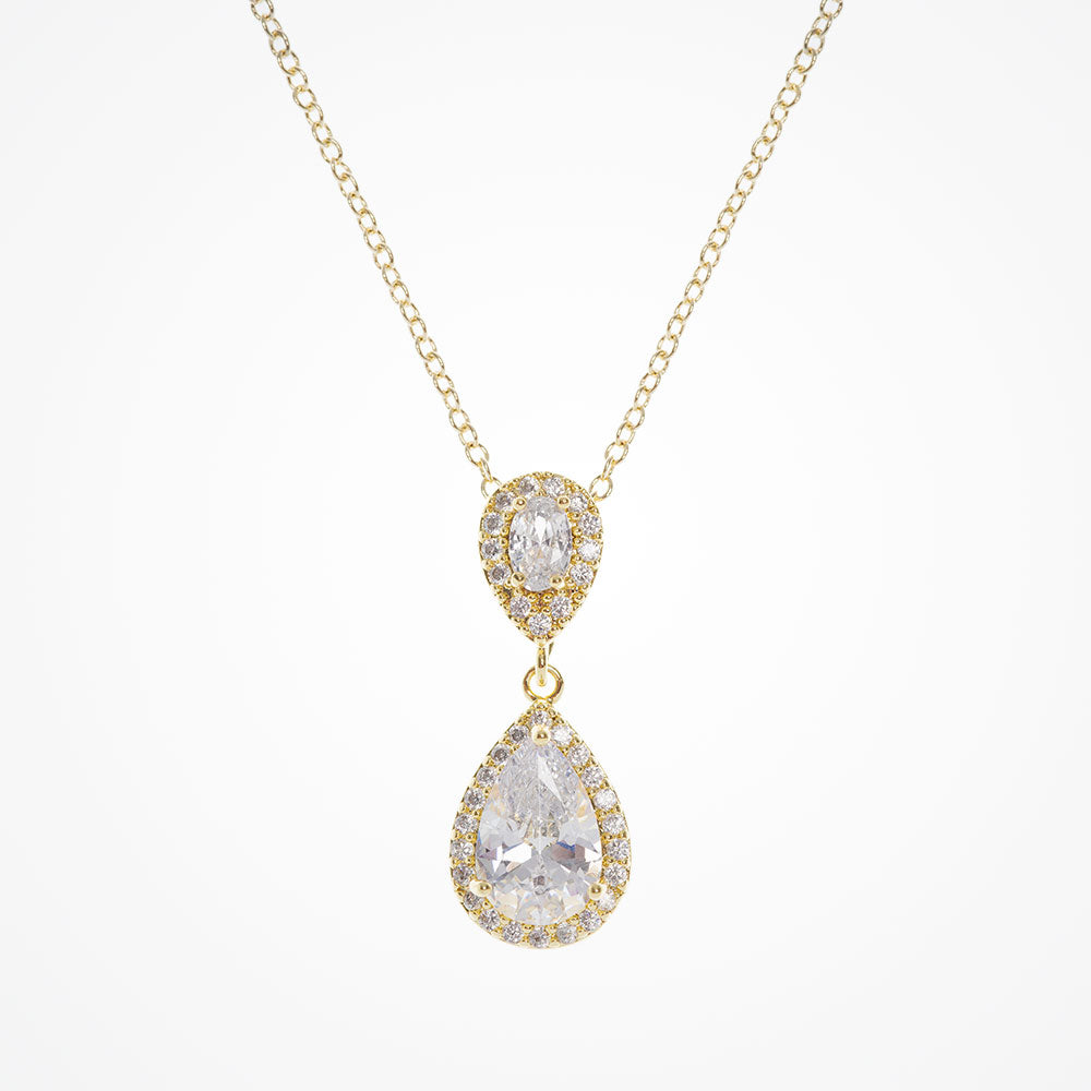 Teardrop Pendant Bridal Necklace