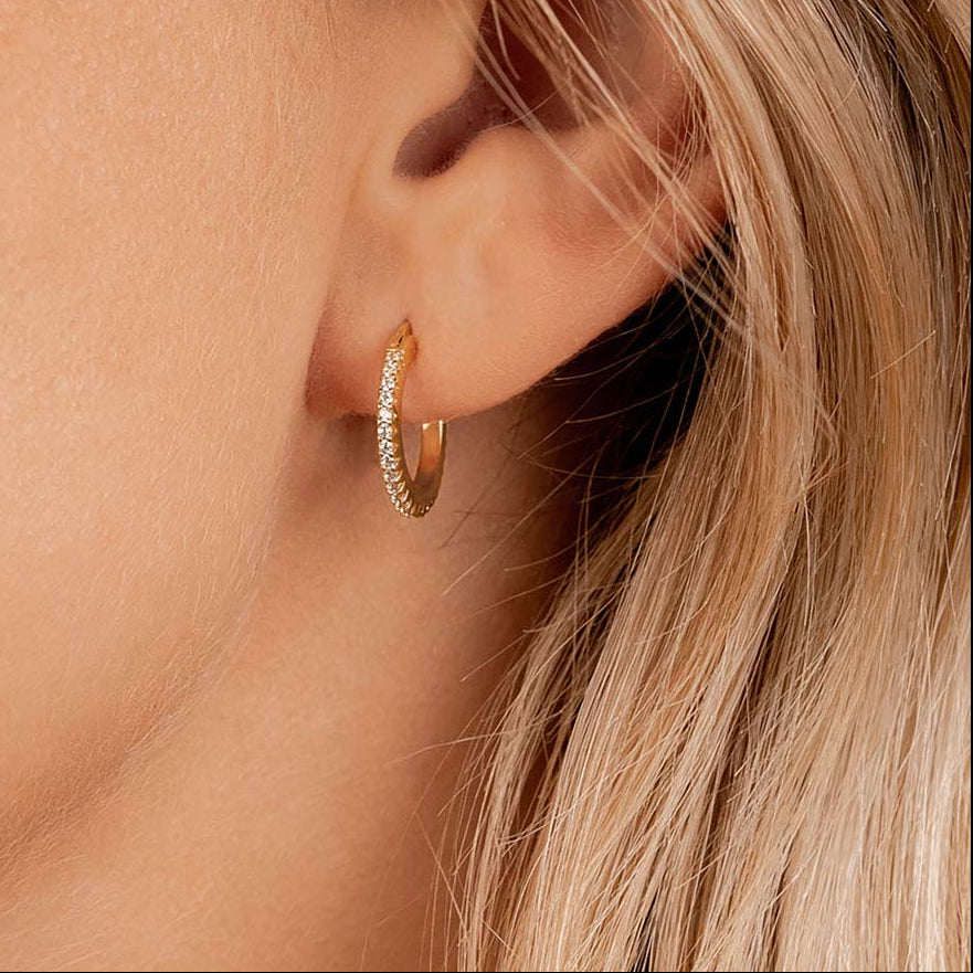 Studded Hoop Bridal Earrings