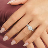 Round Halo Engagement Ring Set