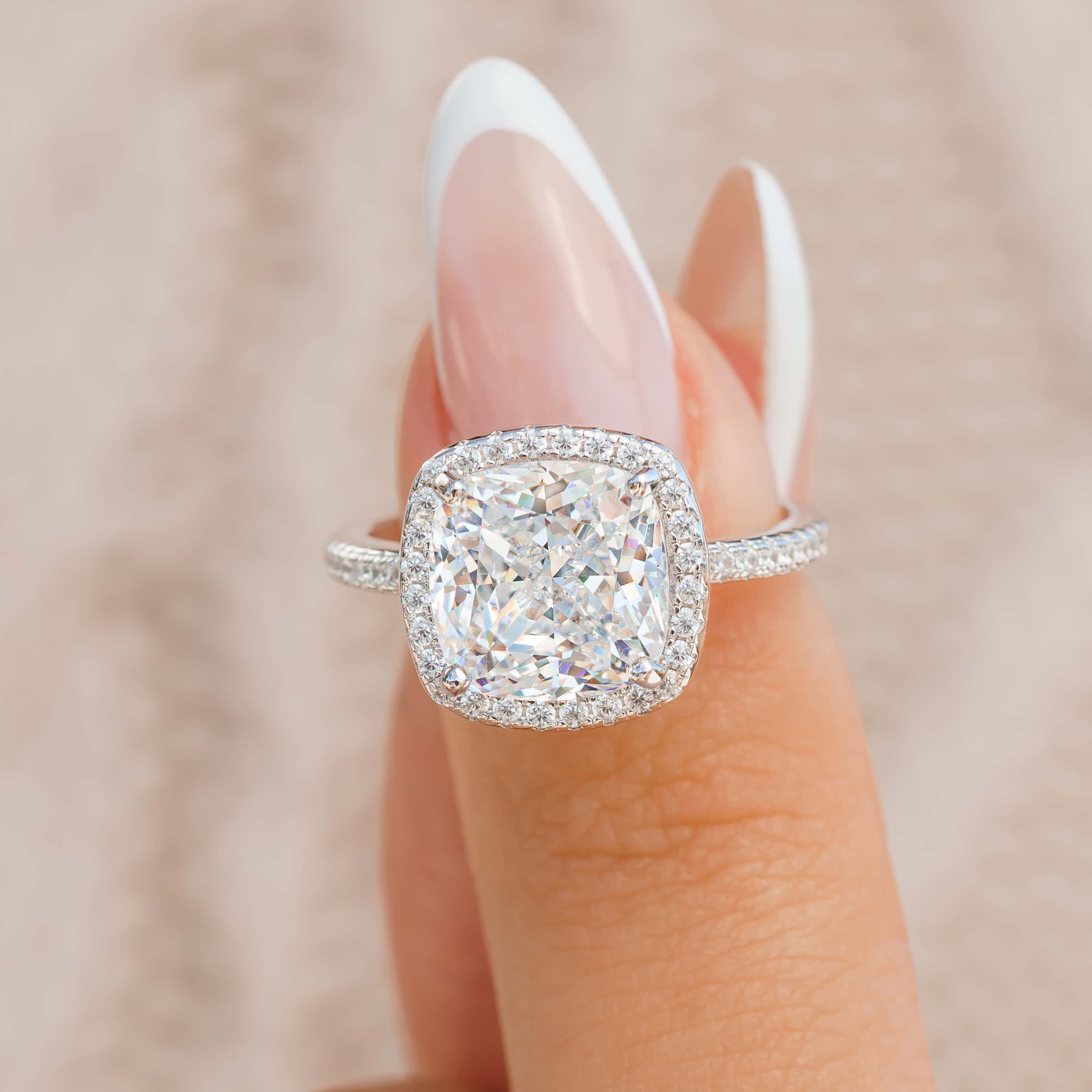 Cushion Cut Halo Engagement Ring