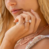 Oval Hidden Halo Engagement Ring