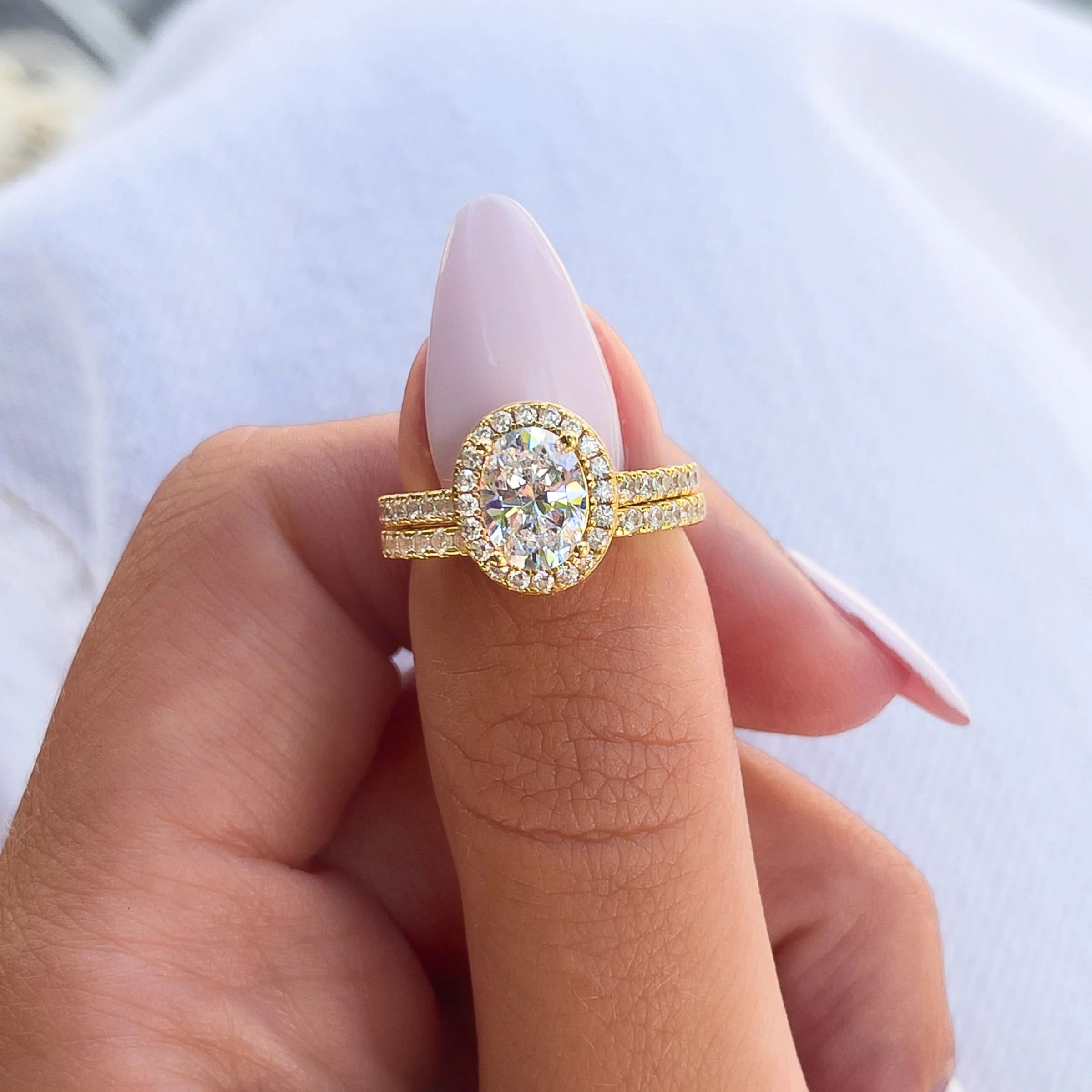 1.5 Carat Oval Halo Engagement Ring