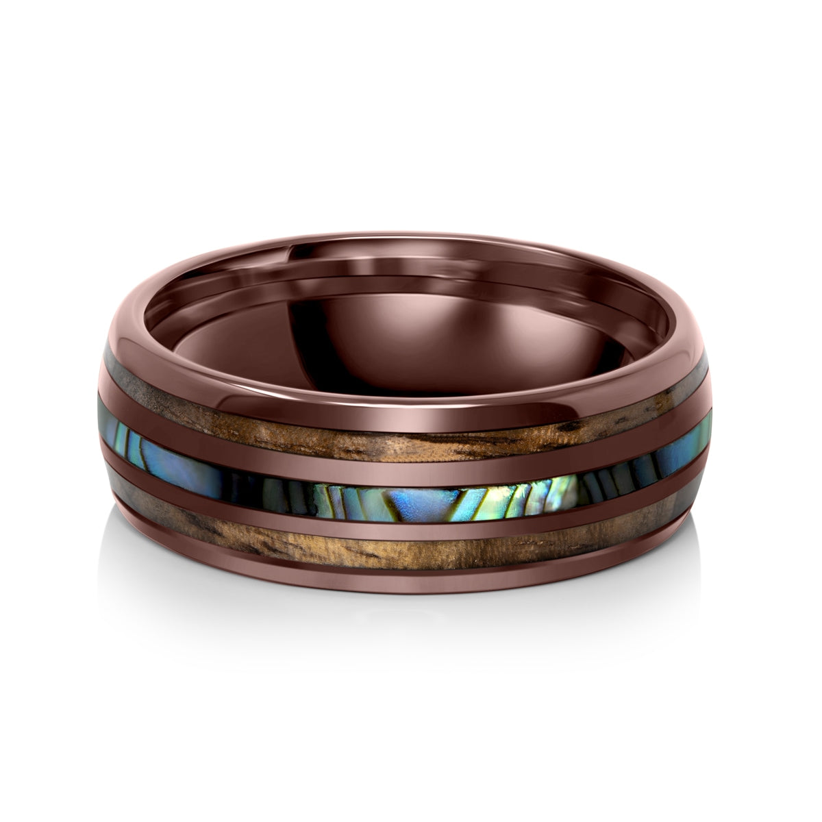 Hawaiian Koa Wood and Abalone Men's Ring