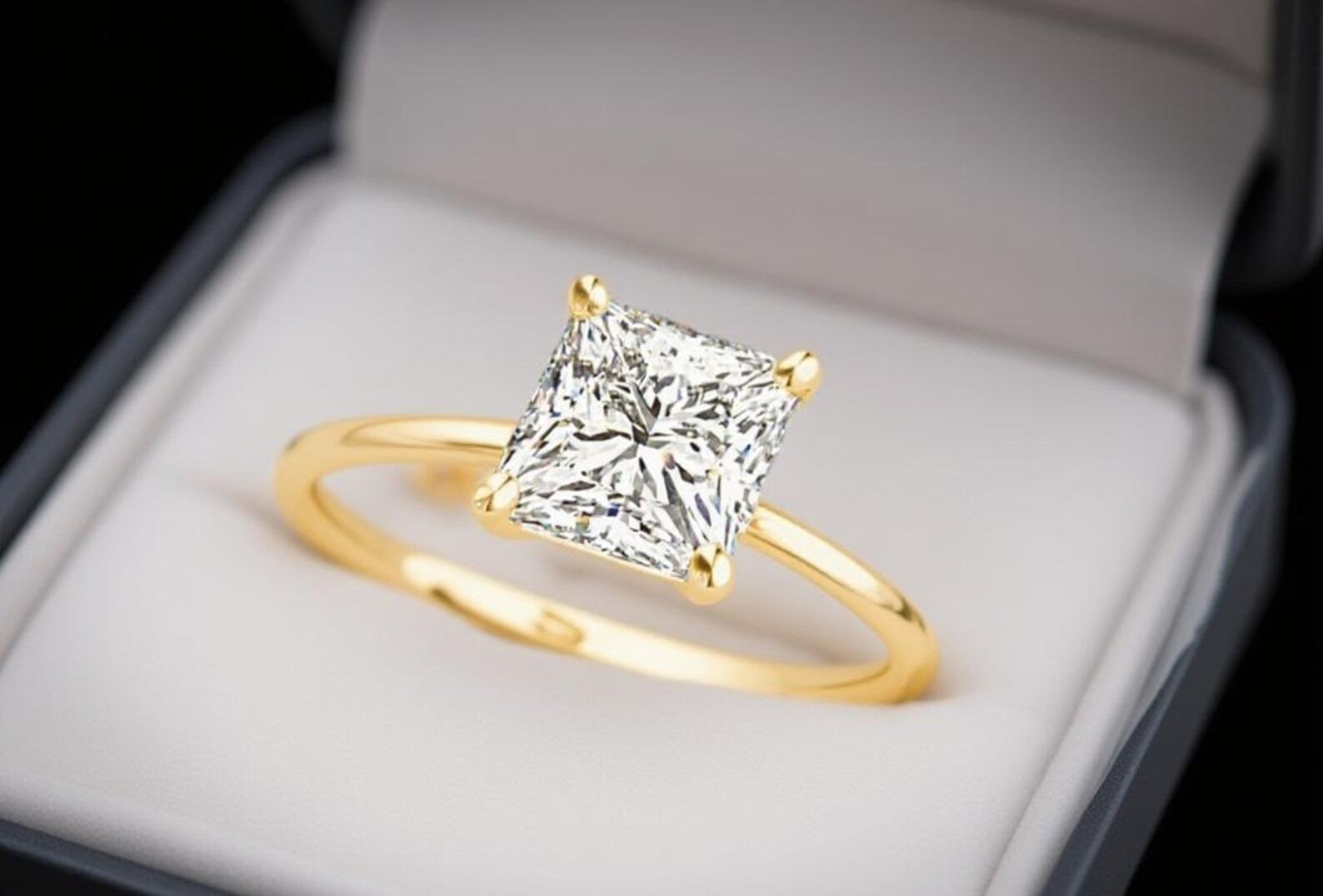 Hidden Halo Solitaire Engagement Ring
