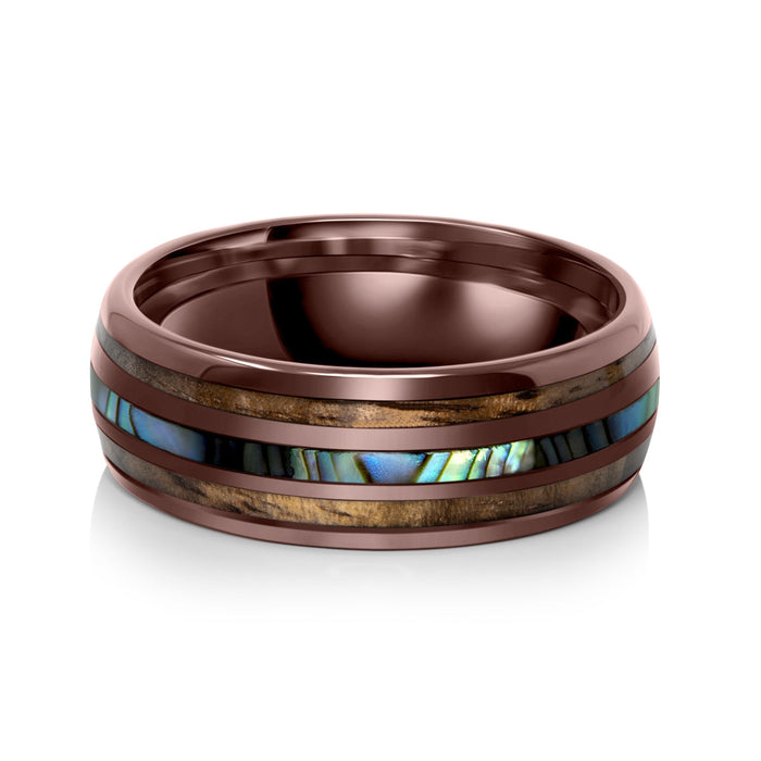 Hawaiian Koa Wood and Abalone Men's Ring