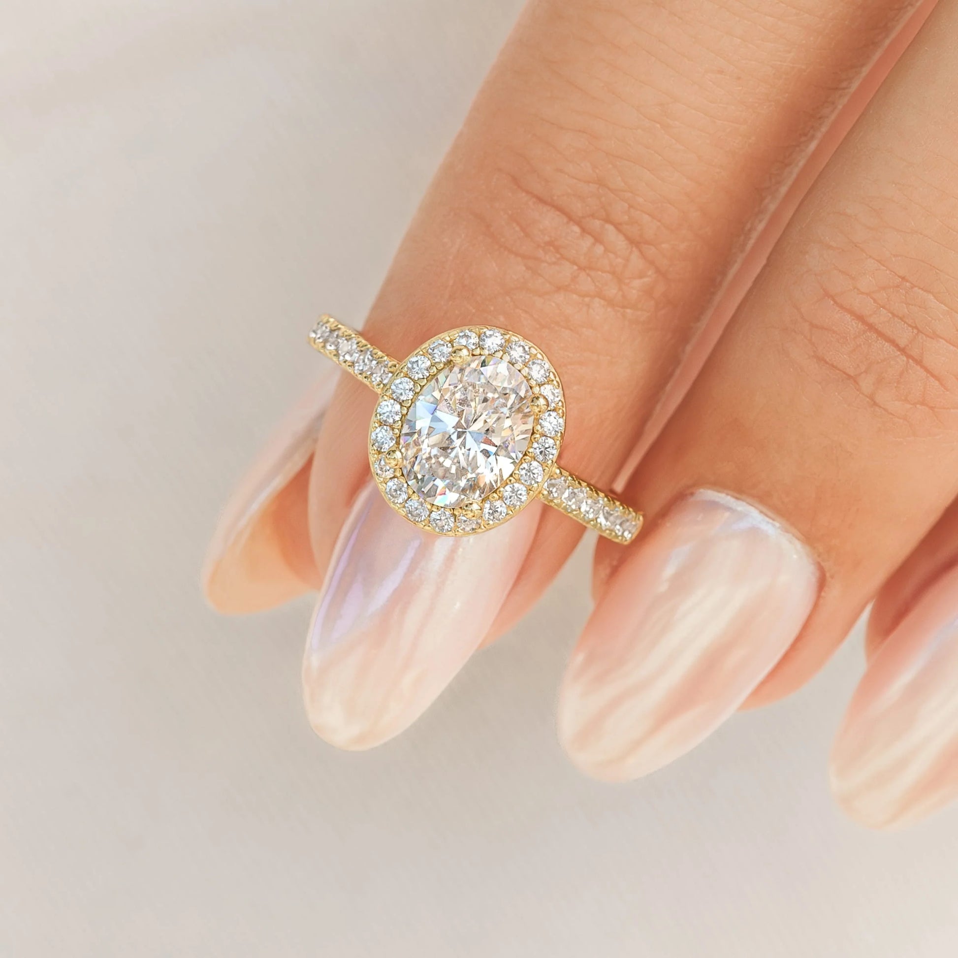 1.5 Carat Oval Halo Engagement Ring
