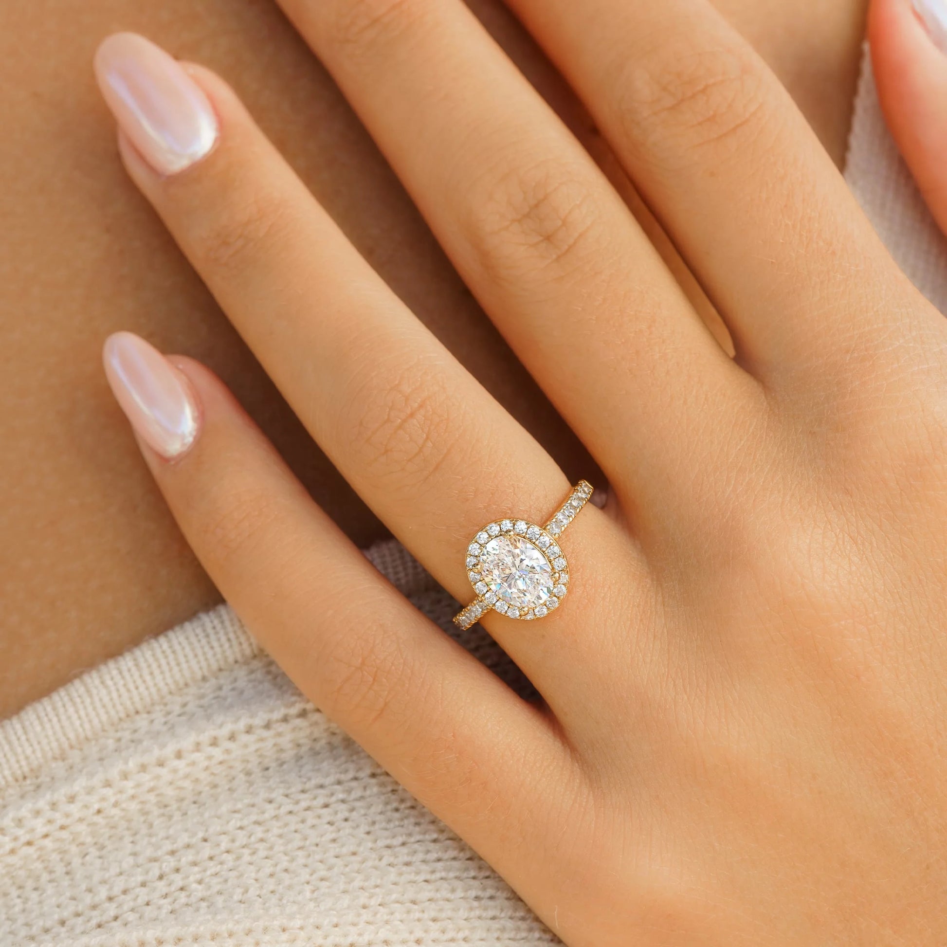 1.5 Carat Oval Halo Engagement Ring