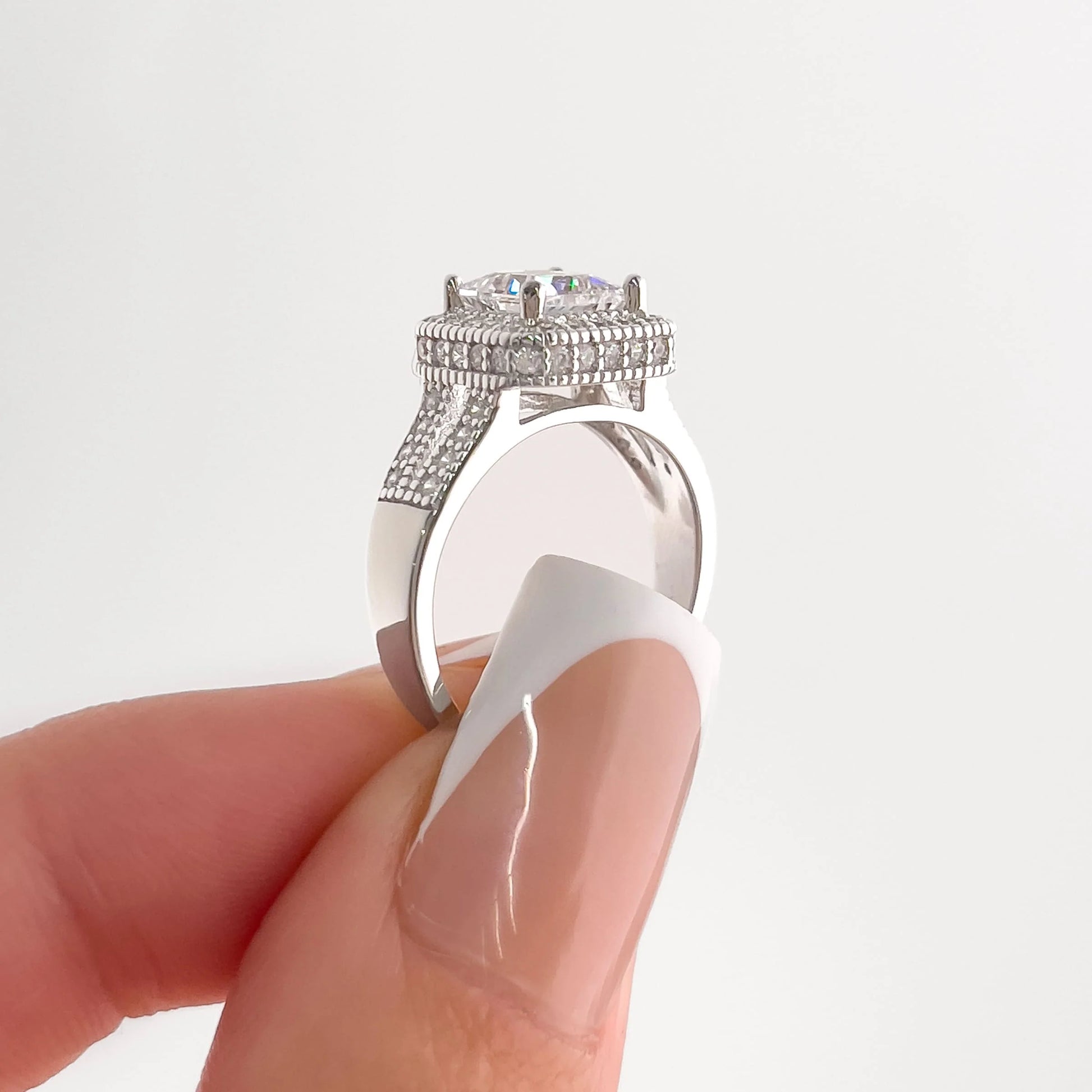 2 Carat Split Shank Princess Cut Engagement Ring