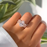 Cushion Halo Engagement Ring Set
