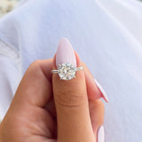 Round Hidden Halo Solitaire Engagement Ring