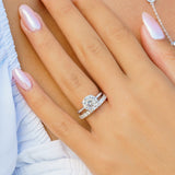 Round Hidden Halo Solitaire Engagement Ring
