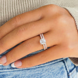 Round Cut Engagement Ring Set