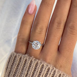 Round Hidden Halo Solitaire Engagement Ring