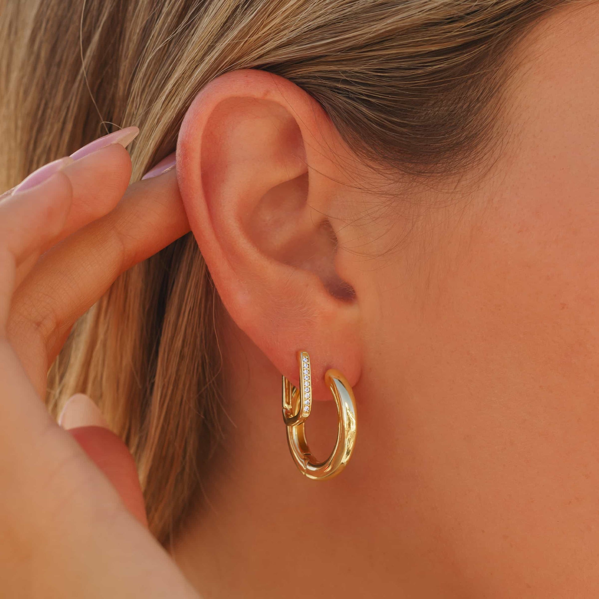 Thick Hoop Bridal Earrings