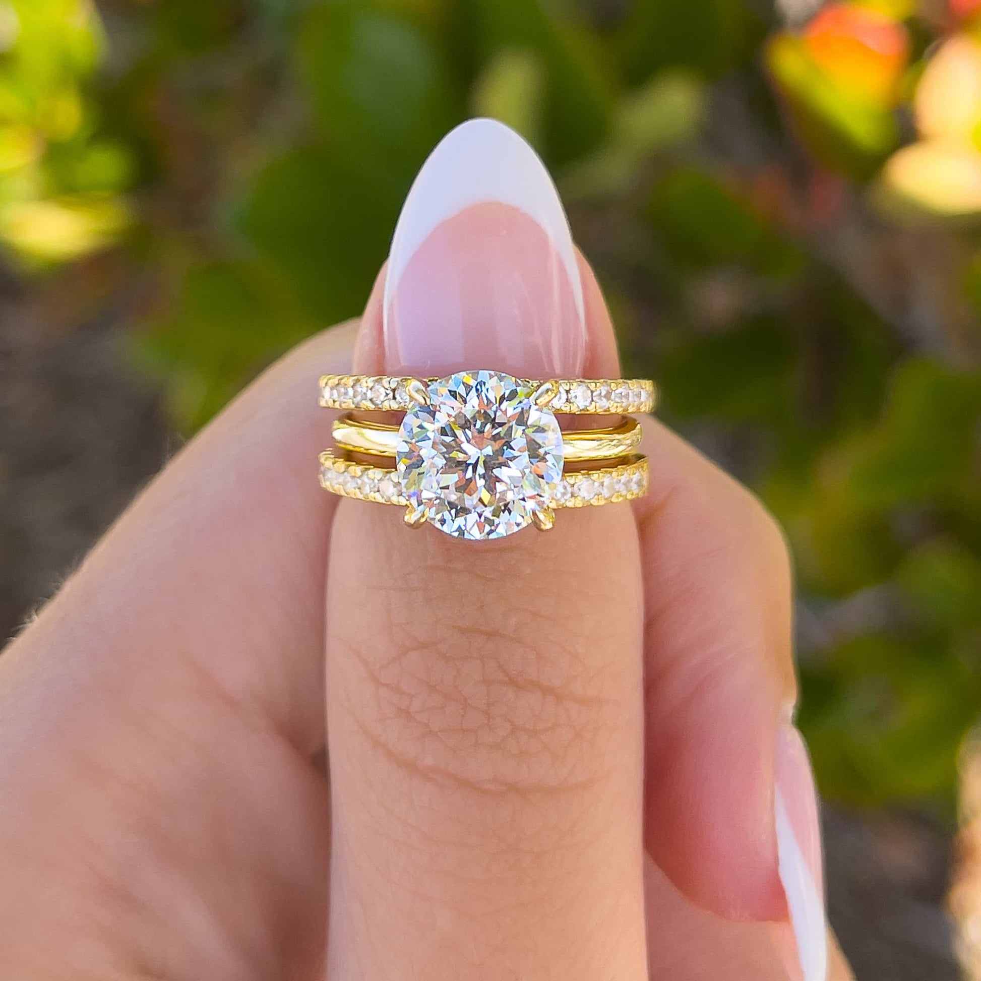 Round Hidden Halo Solitaire Engagement Ring
