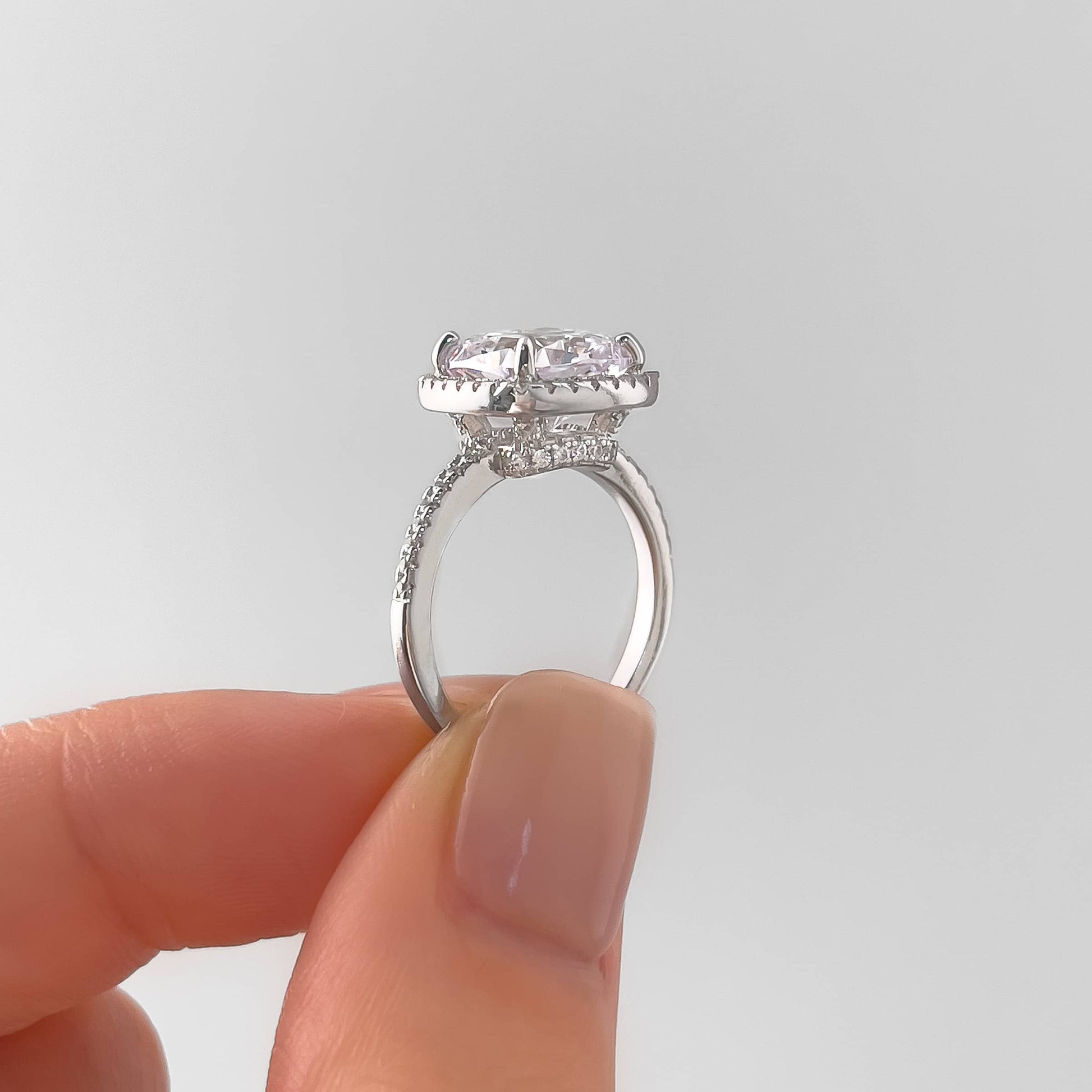 Cushion Cut Halo Engagement Ring