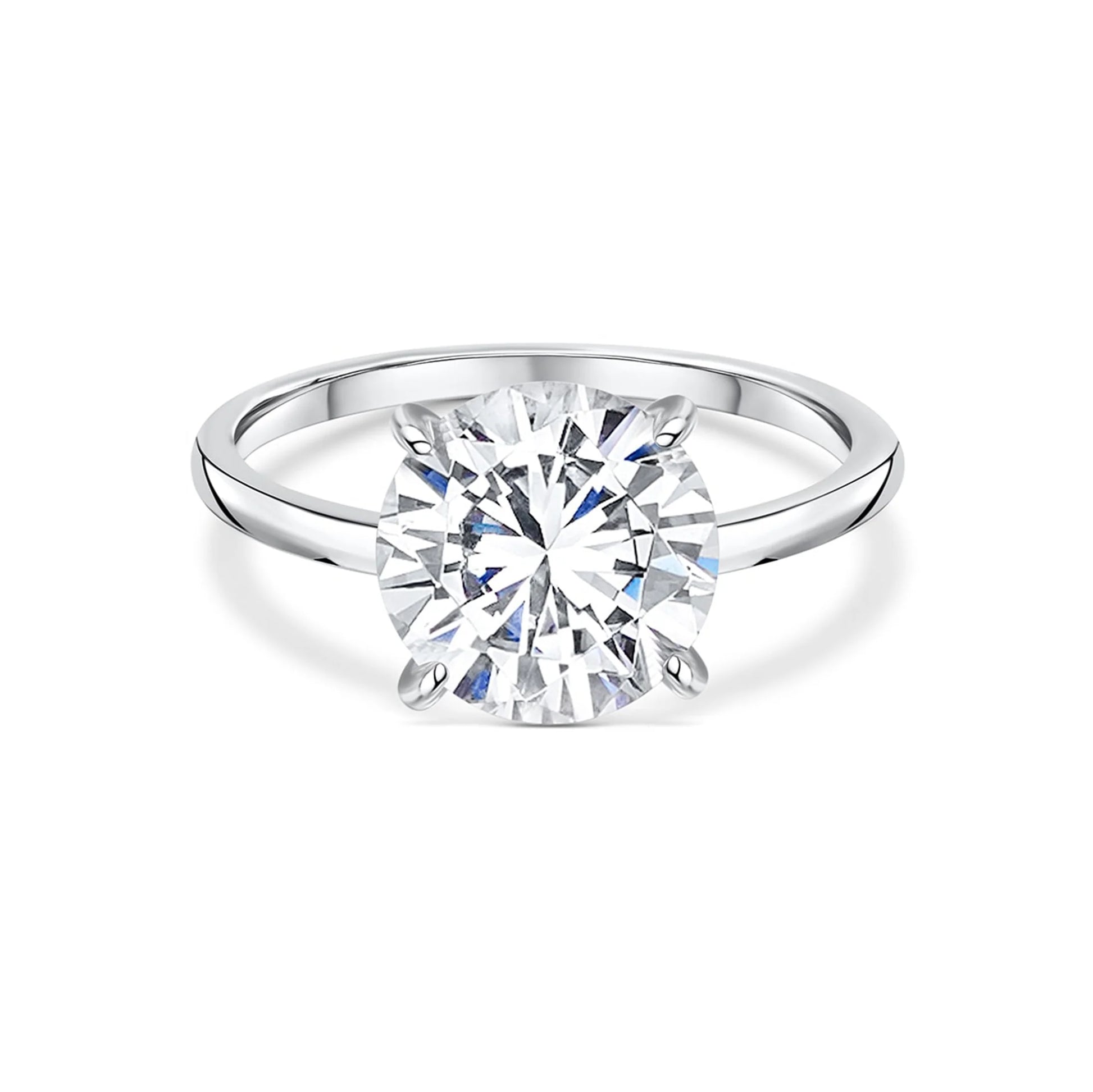 Round Hidden Halo Solitaire Engagement Ring