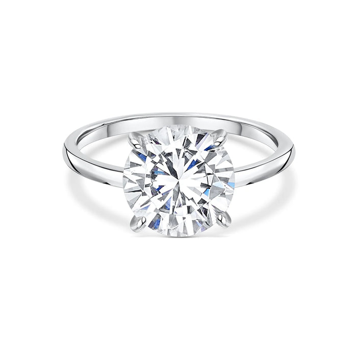 Round Hidden Halo Solitaire Engagement Ring
