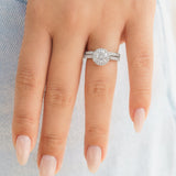 Round Halo Engagement Ring Set