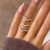 Chevron Half Eternity Wedding Band