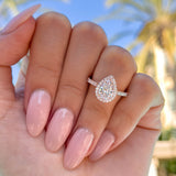 Cushion Halo Engagement Ring Set