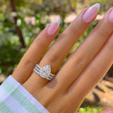 Cushion Halo Engagement Ring Set