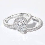 Cushion Halo Engagement Ring Set