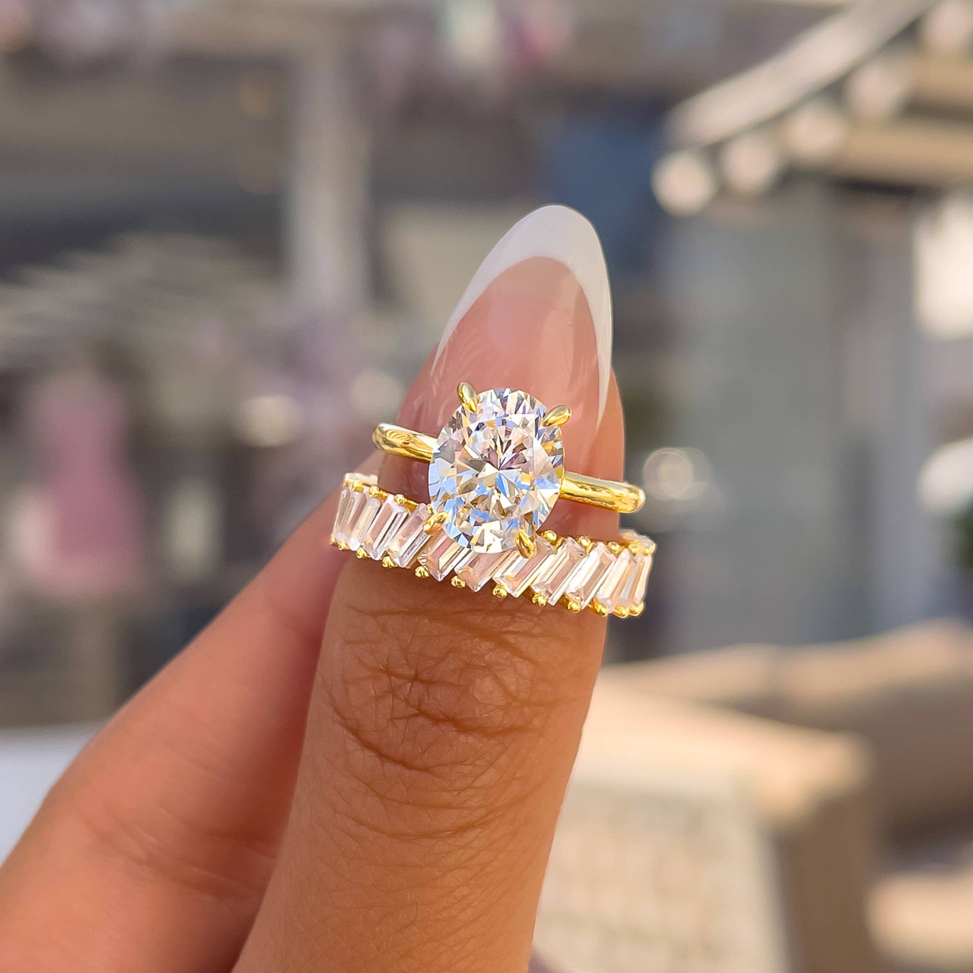 Oval Hidden Halo Engagement Ring