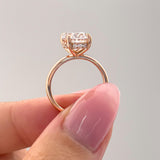 Oval Hidden Halo Engagement Ring