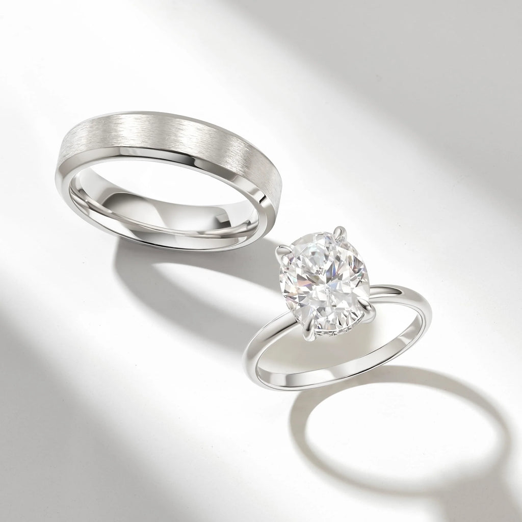 Oval Hidden Halo Engagement Ring