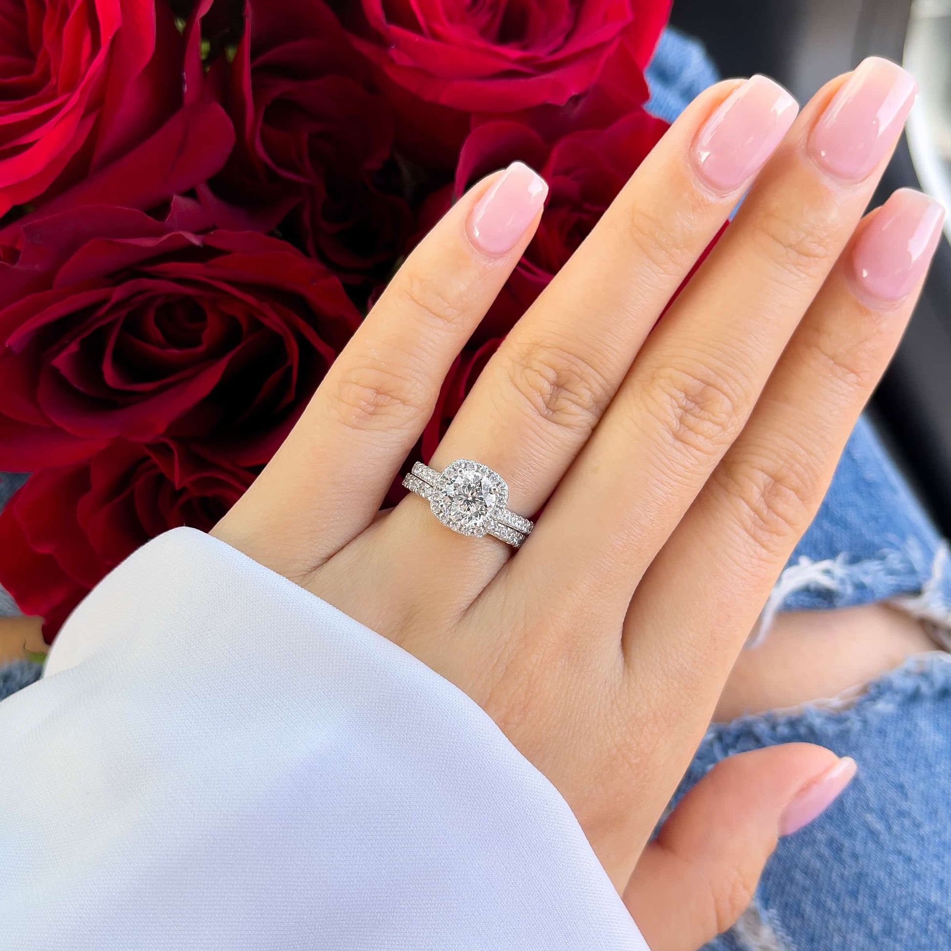 Cushion Halo Wedding Set