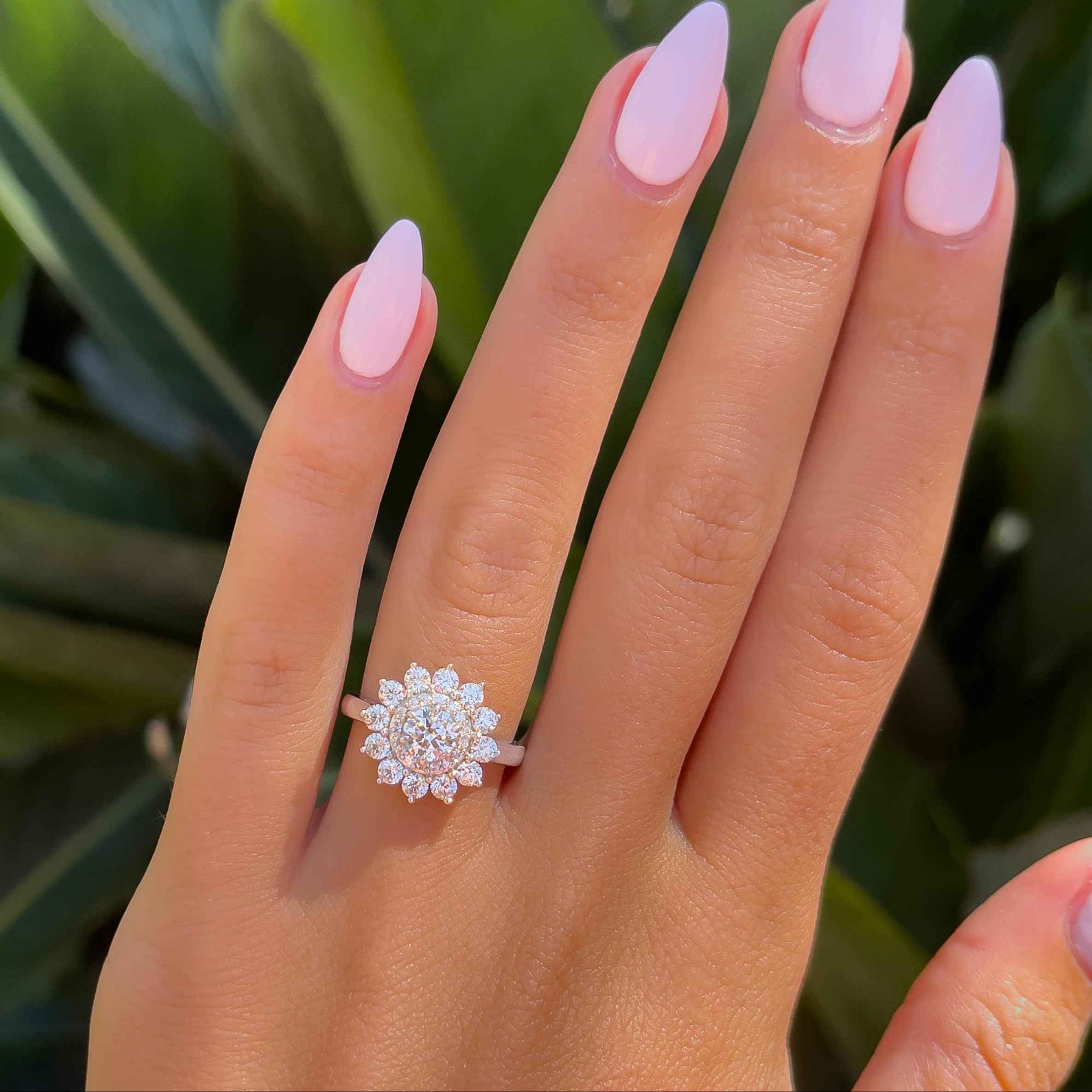 Round Halo Solitaire Engagement Ring