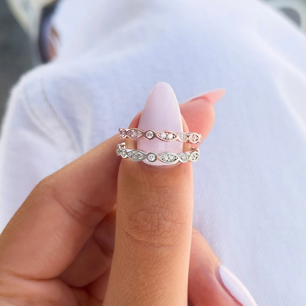 Alternating Vintage Eternity Band